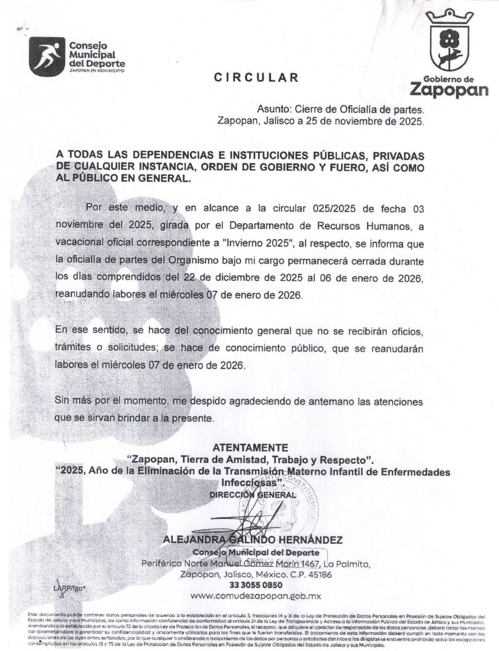 CIERRE DE OFICIALIA INVIERNO